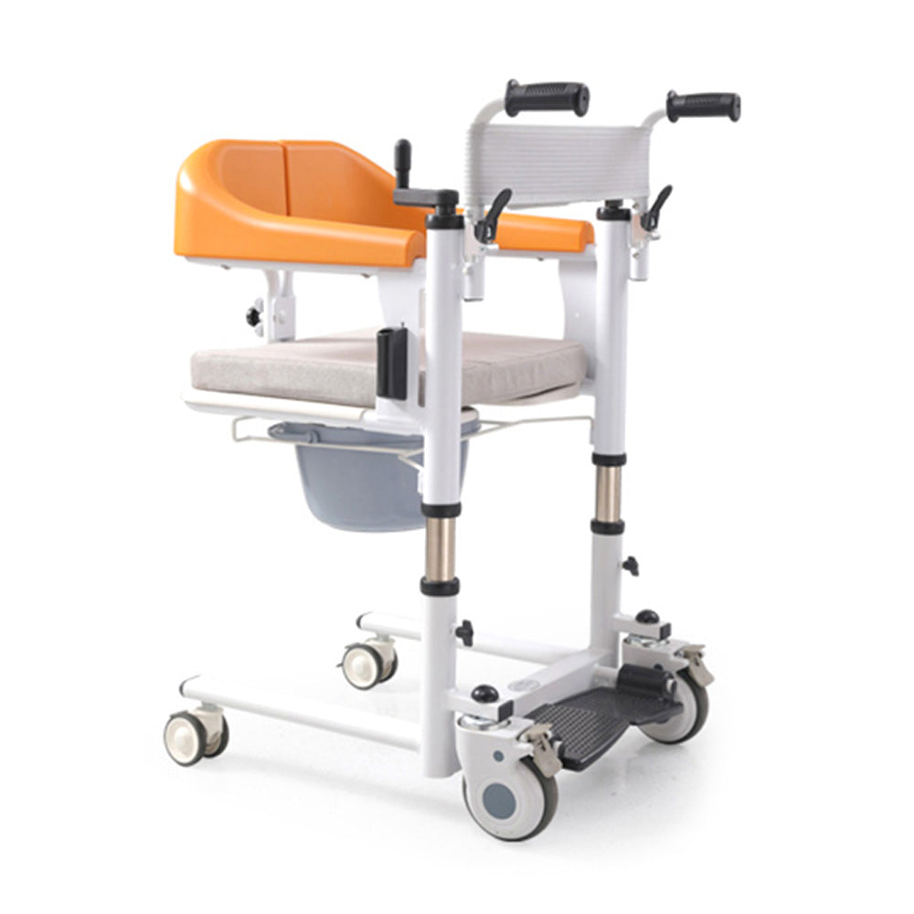 Lift For Elderly Patient Transfer Wheelchair W/180° Split Seat and Bedpan