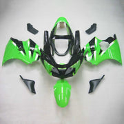 2000-2002 Kawasaki Zx6R Fairing Black Green Kit