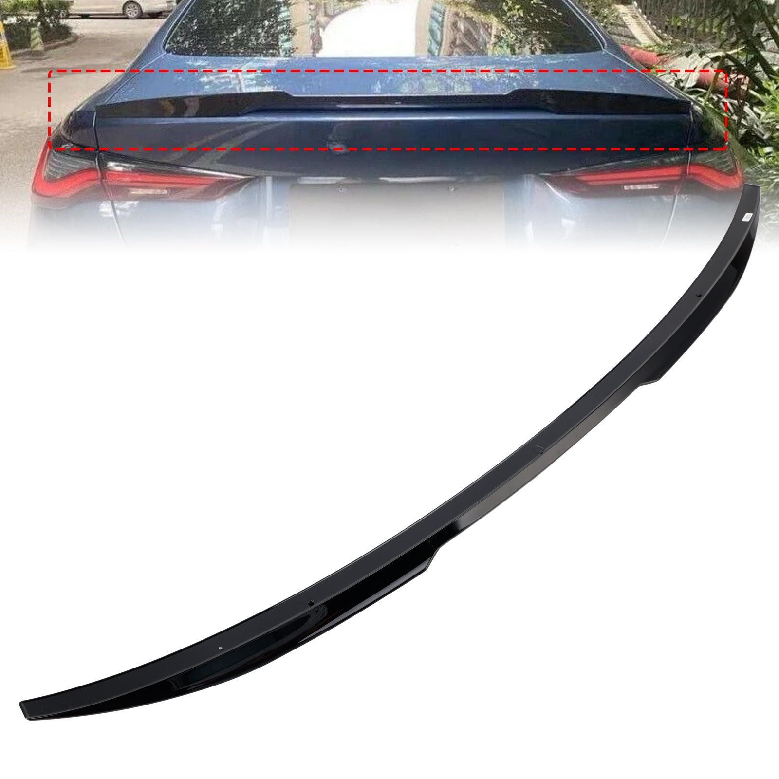 2020-ON BMW 4 Series G82 M4 Coupe Model Gloss Black Rear Boot Spoiler
