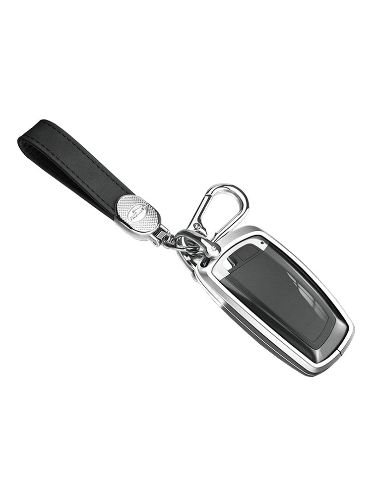 Aluminum Alloy TPU Silvery Car Key Case Cover With Buckle For Ford