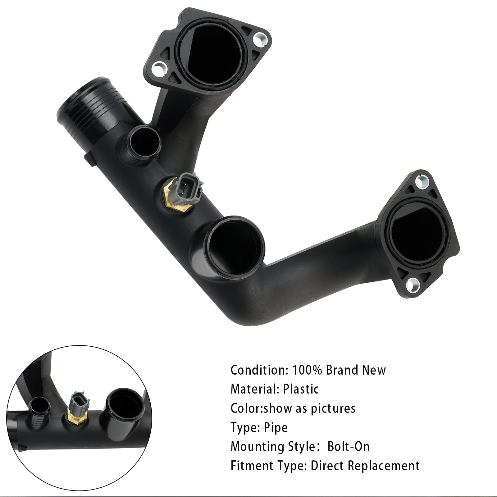 1997-2003 Jaguar Vanden Plas XJ8 & XK8 Thermostat Cover Outlet Pipe w/Sensor