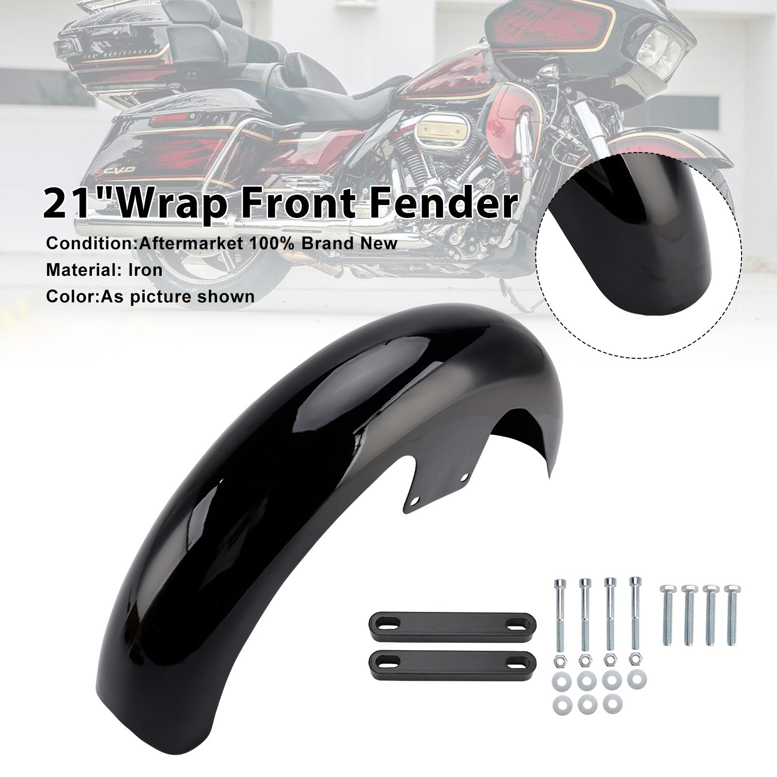 2025-later Harley Street Glide Ultra FLHXU 21" Wrap Front Fender Iron