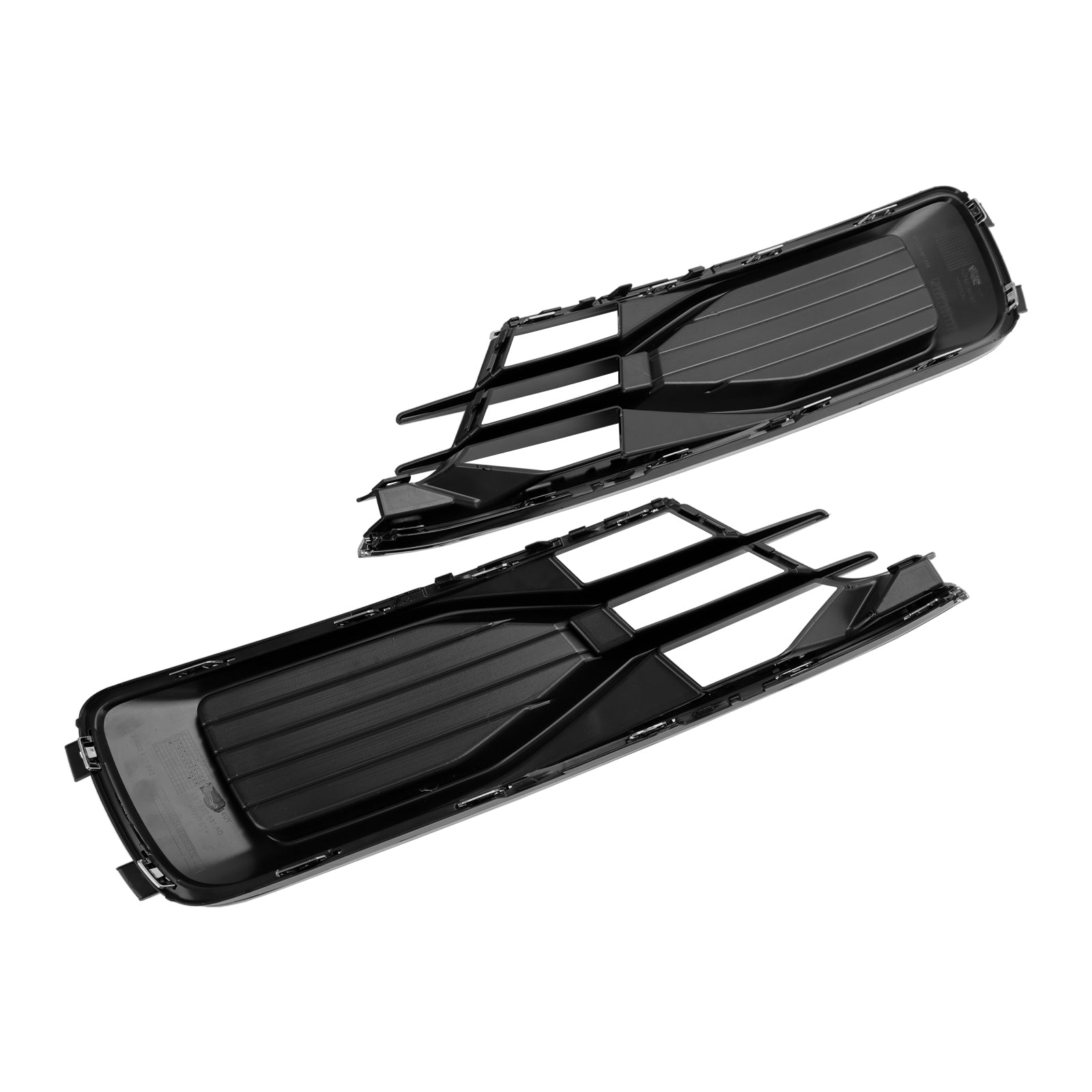 2014-2018 Audi A6 C7 2PCS Front Bumper Foglight Cover Grill Black Chrome