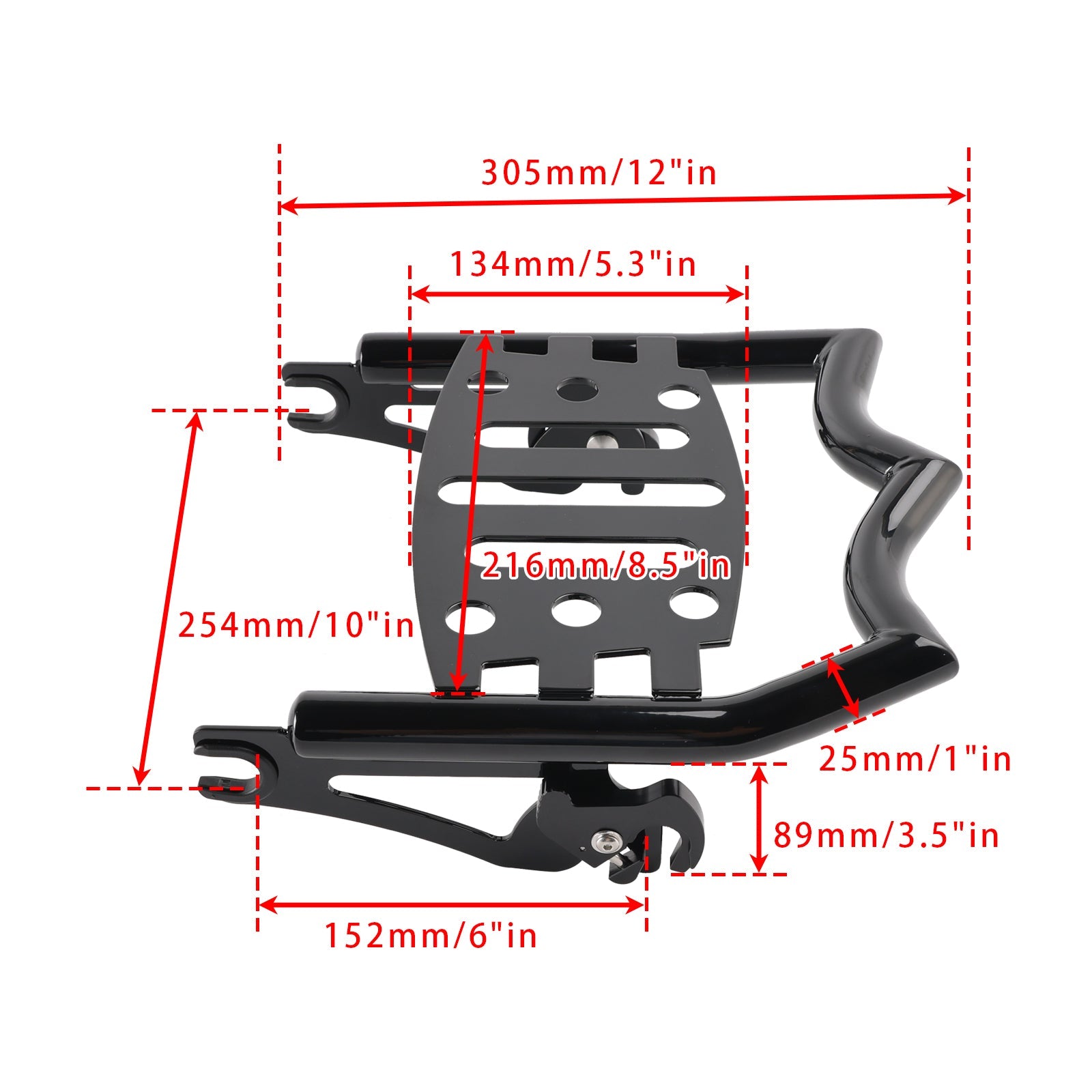 2009/2019-2022 Electra Glide Standard FLHT/I Removable Luggage Rack Glossy Black