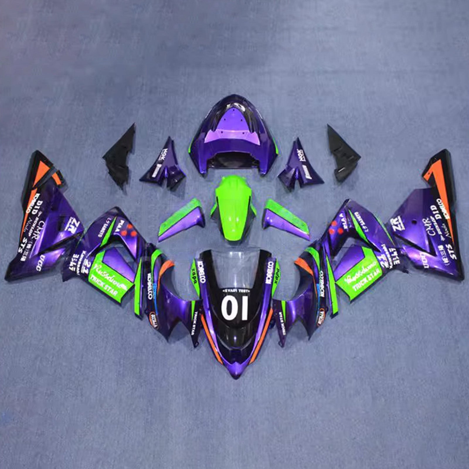 Injection Fairing Kit Bodywork Plastic ABS fit For Kawasaki ZX10R 2004-2005