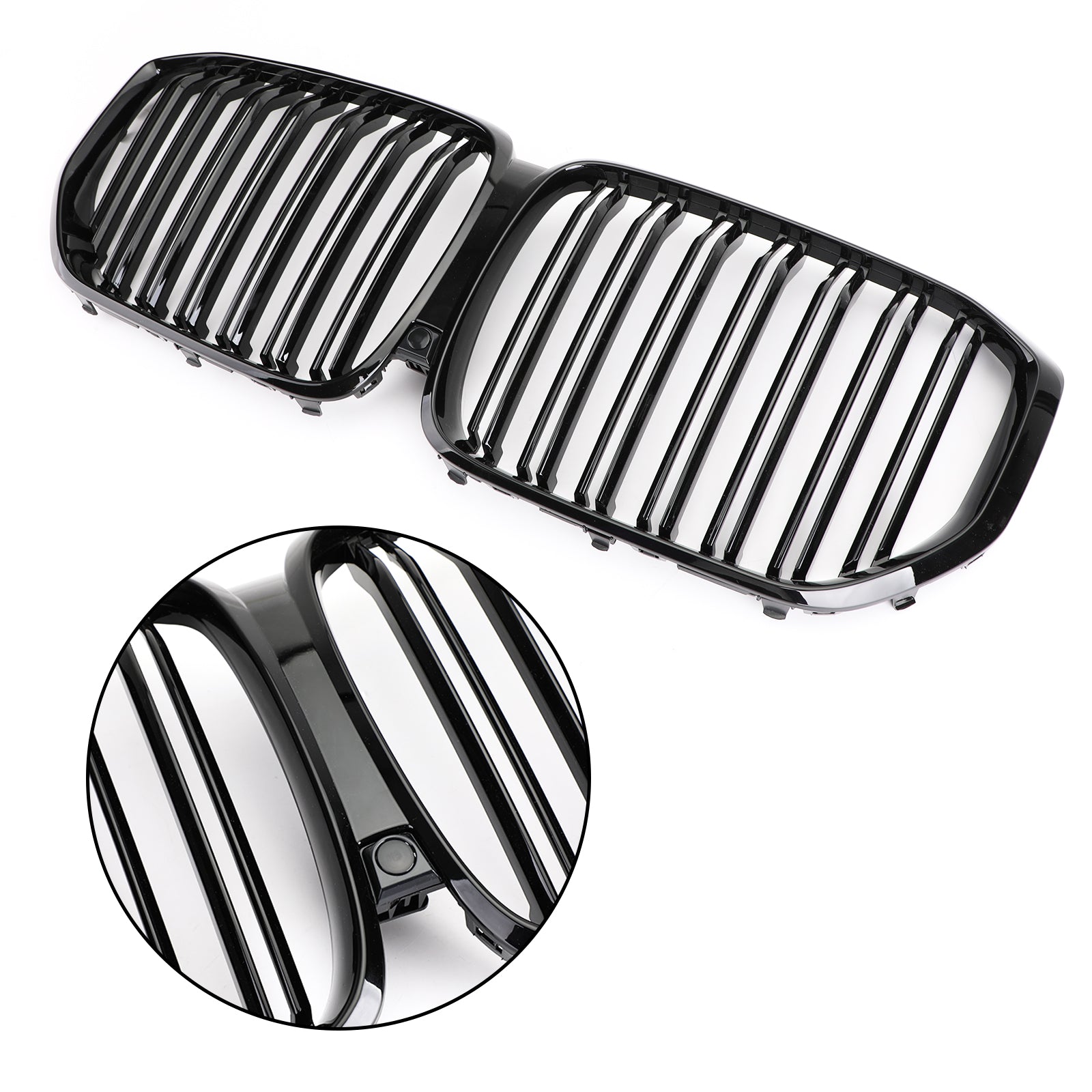 2018-2021 BMW X5 G05 Front Kidney Grille Gloss Black Grill Dual Fin