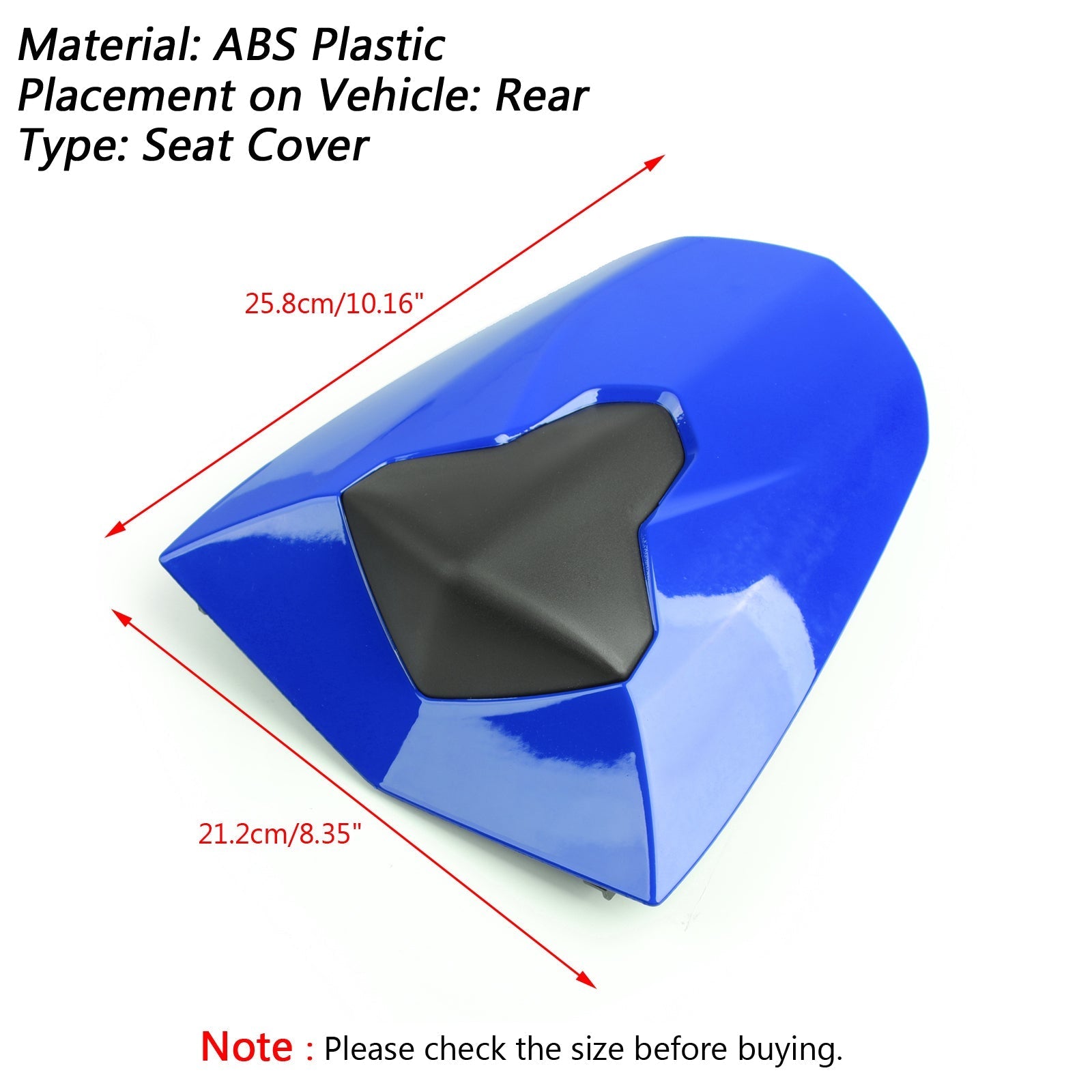 2013-2018 Daytona 675 and 675R ABS Rear Passenger Seat Cover Cowl