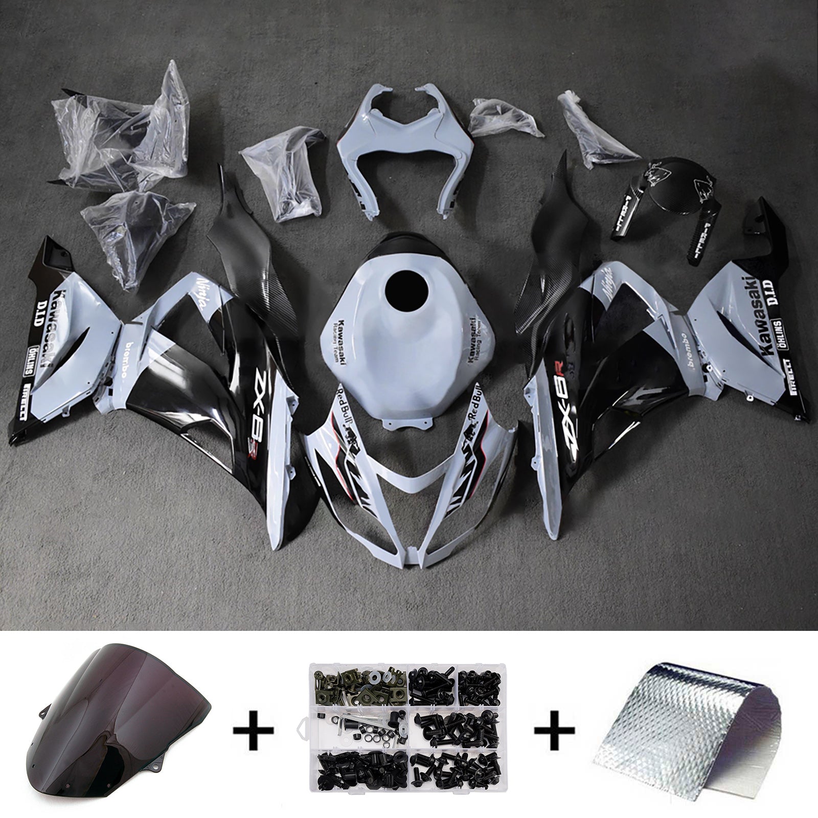 Injection Fairing Kit Bodywork Plastic ABS fit For Kawasaki ZX6R 636 2013-2018