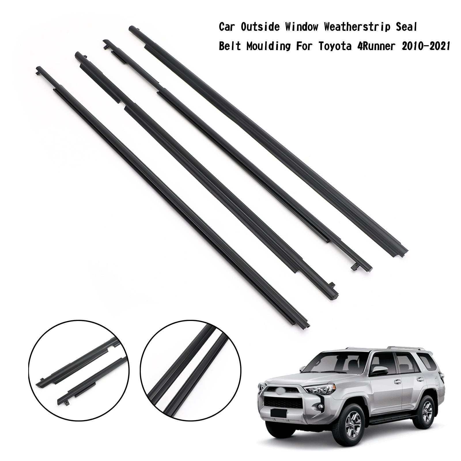 Car Outside Window Weatherstrip Seal Belt Moulding For Toyota 4Runner 2010-2021