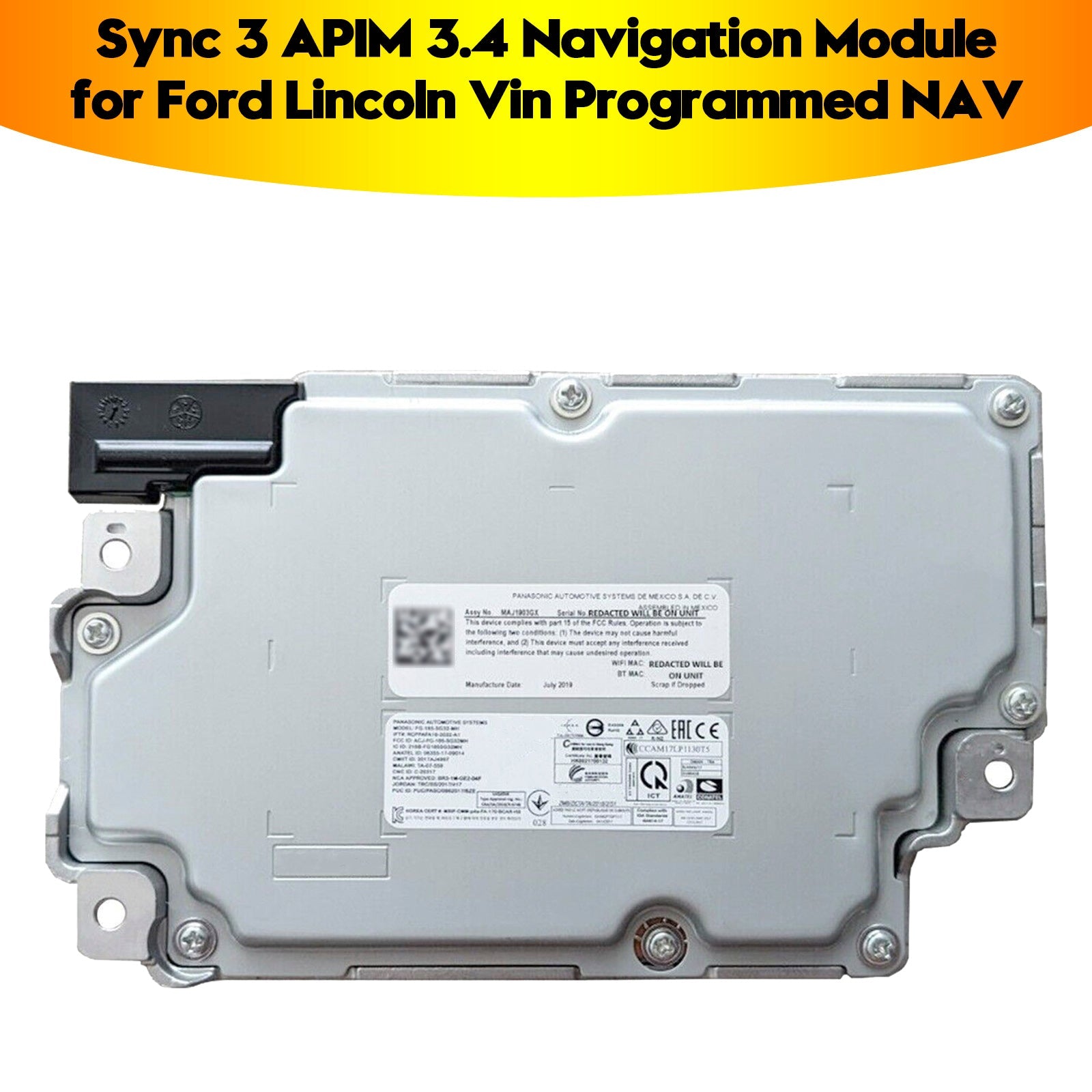 2016+ Ford Fusion Sync 3 APIM 3.4 Navigation Module HP5T-14G371-CAG HL3T-14G370-GCD