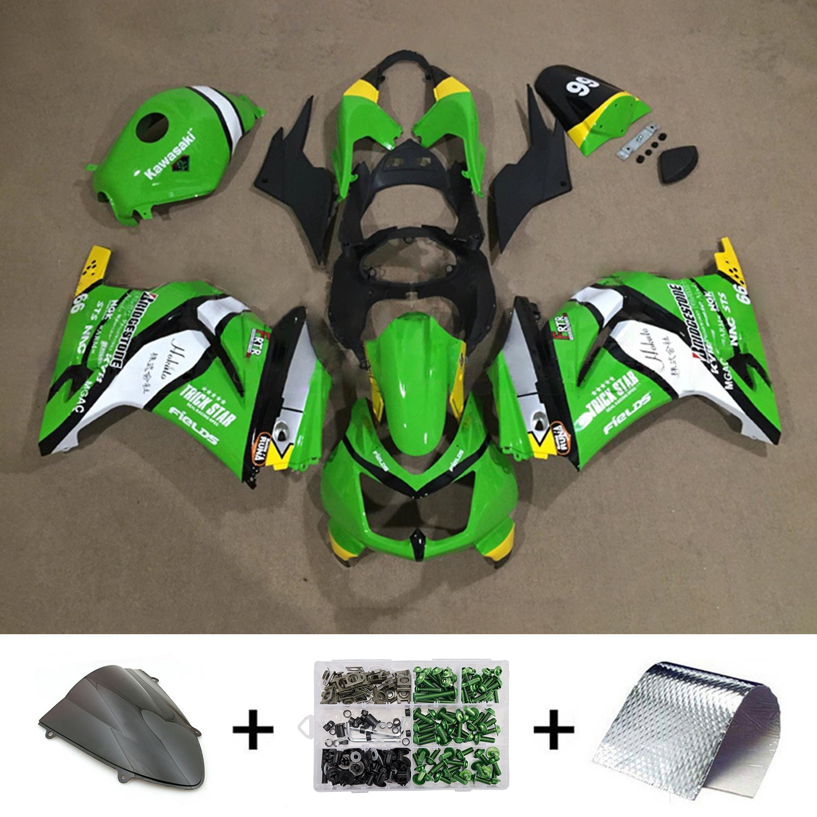 Injection Fairing Kit Bodywork Plastic ABS fit For Kawasaki EX250 Ninja250R 2008-2012