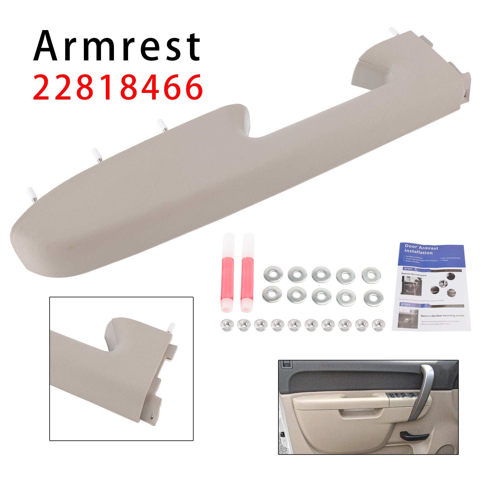 Front Left Armrest Repair Kit For Chevy Silverado 1500 2500HD 3500HD 2010-2014