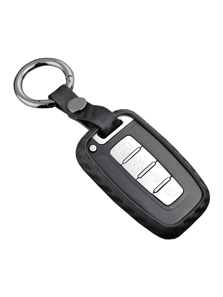 Leather Silicone Car Key Case Cover With Buckle For Hyundai Old Smart