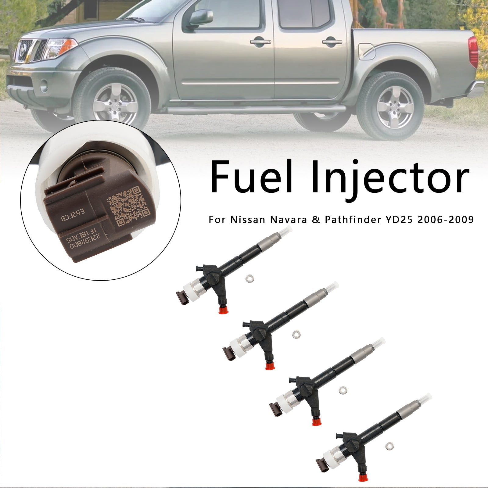 Nissan Pathfinder R51 YD25 Euro4 4PCS Fuel Injector 16600-EB70A 095000-6250