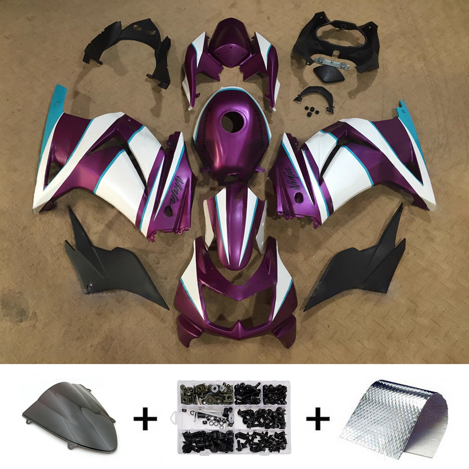 Injection Fairing Kit Bodywork Plastic ABS fit For Kawasaki EX250 Ninja250R 2008-2012