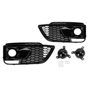 Audi Q5 SQ5 RSQ5 2018-2020 Black Front Honeycomb Fog Lamp Grilles Cover