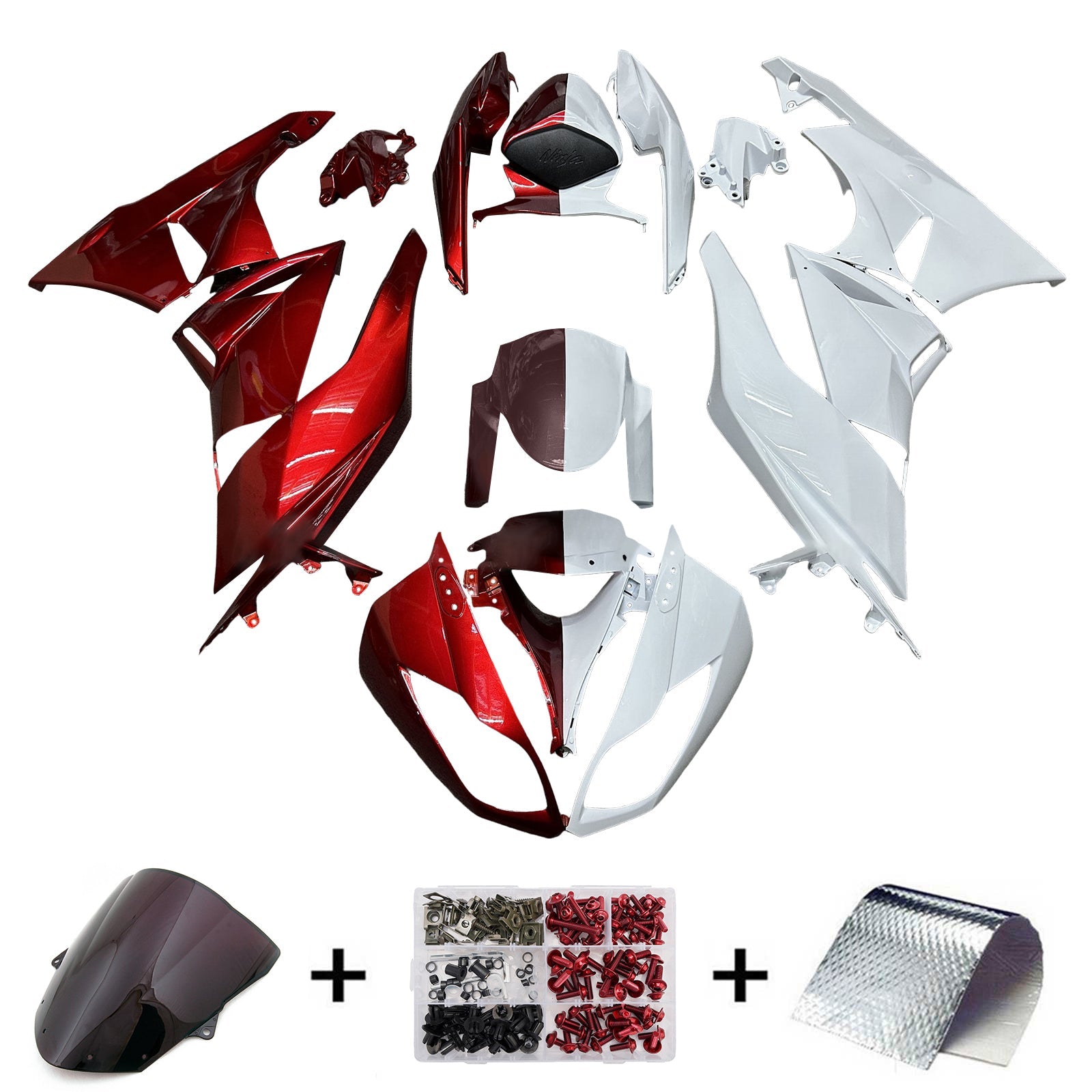 Injection Fairing Kit Bodywork Plastic ABS fit For Kawasaki ZX6R 636 2009-2012