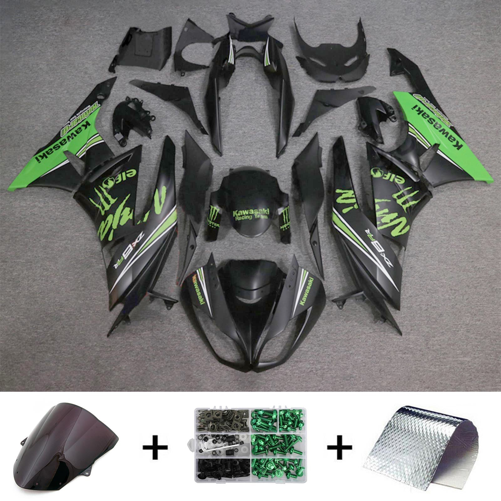 2009-2012 Kawasaki ZX6R 636 Fairing Kit Bodywork Plastic ABS