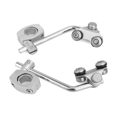 Universal 7/8" 22mm Standard Handlebar Windshield Bracket Mount Clamp Silver