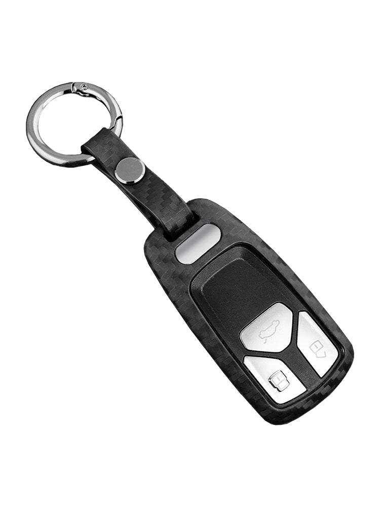 Leather Silicone Car Key Case Cover With Buckle For Audi