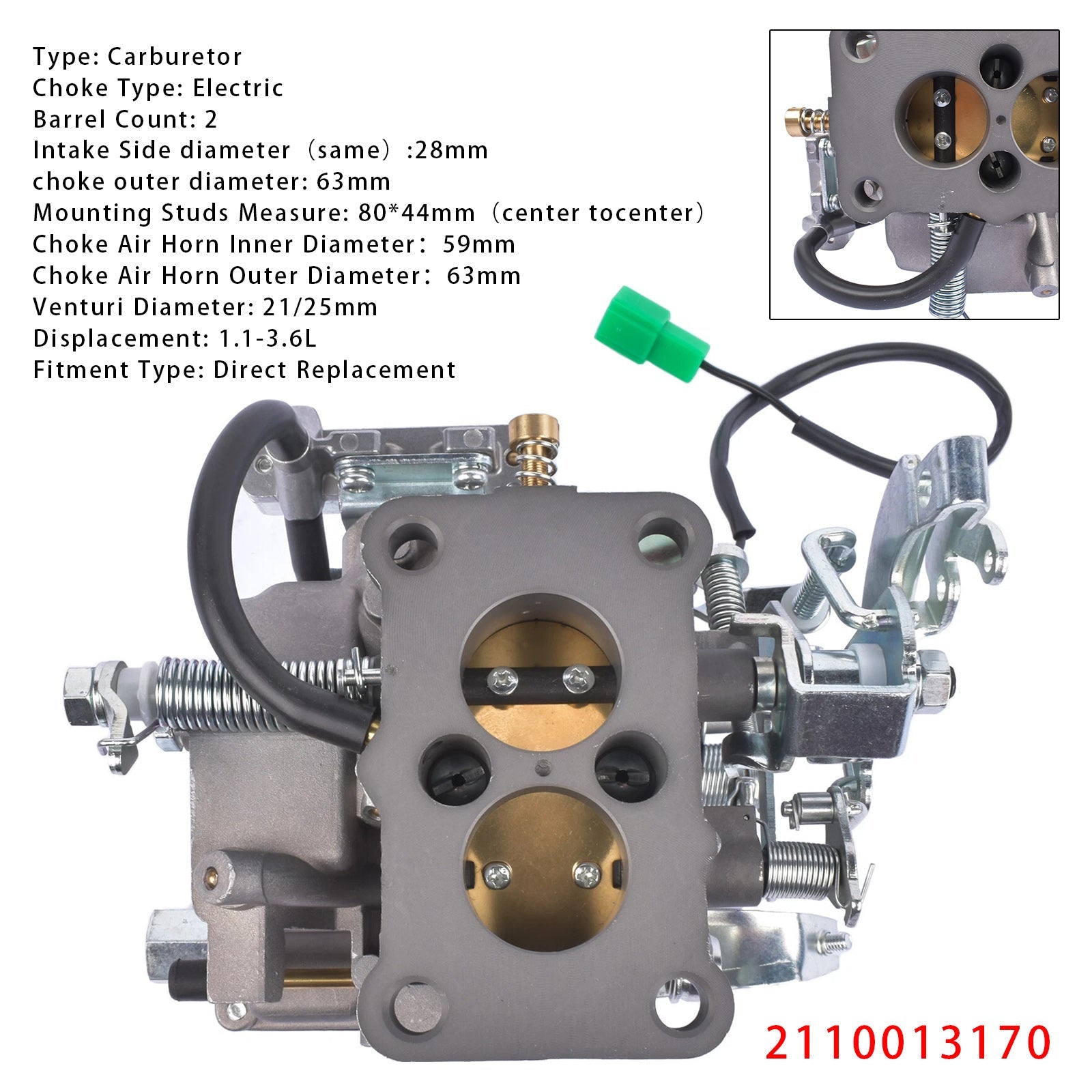 1982-1984 Toyota Starlet 4K Carburetor Carb Kit 2110013170