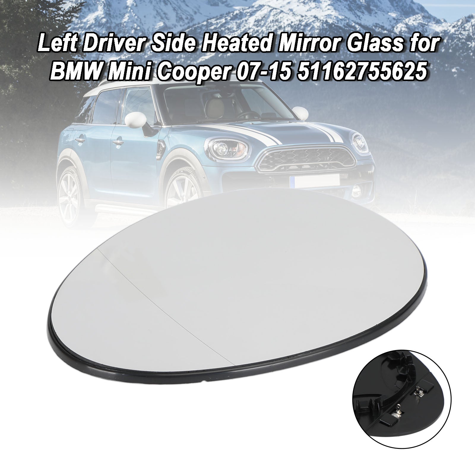 BMW Mini R58 Coupe 10-15 51162755625 Left Driver Side Heated Mirror Glass