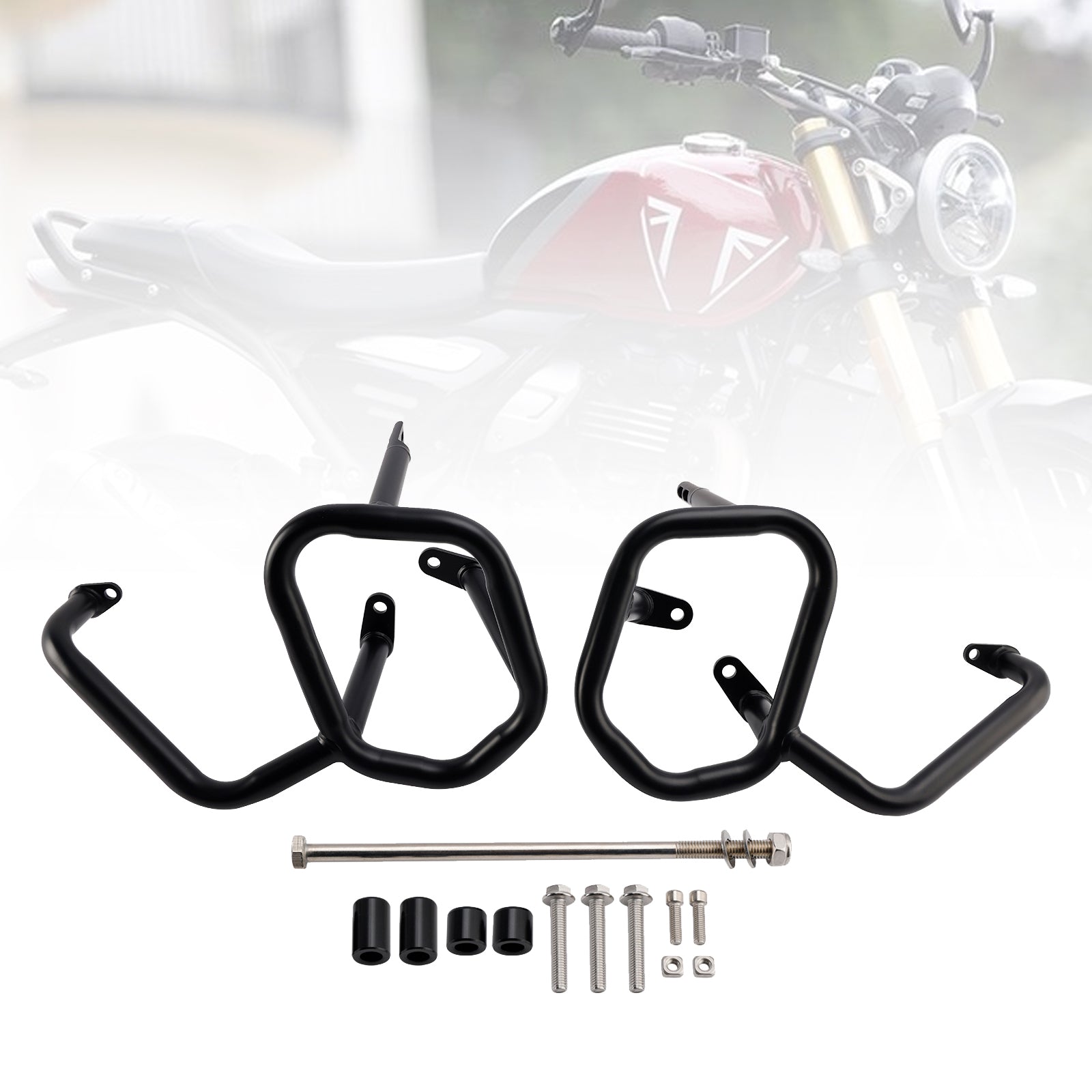 2024-2025 Triumph SCRAMBLER 400X Engine Guard Frame Anti-Crash Bumper= Black