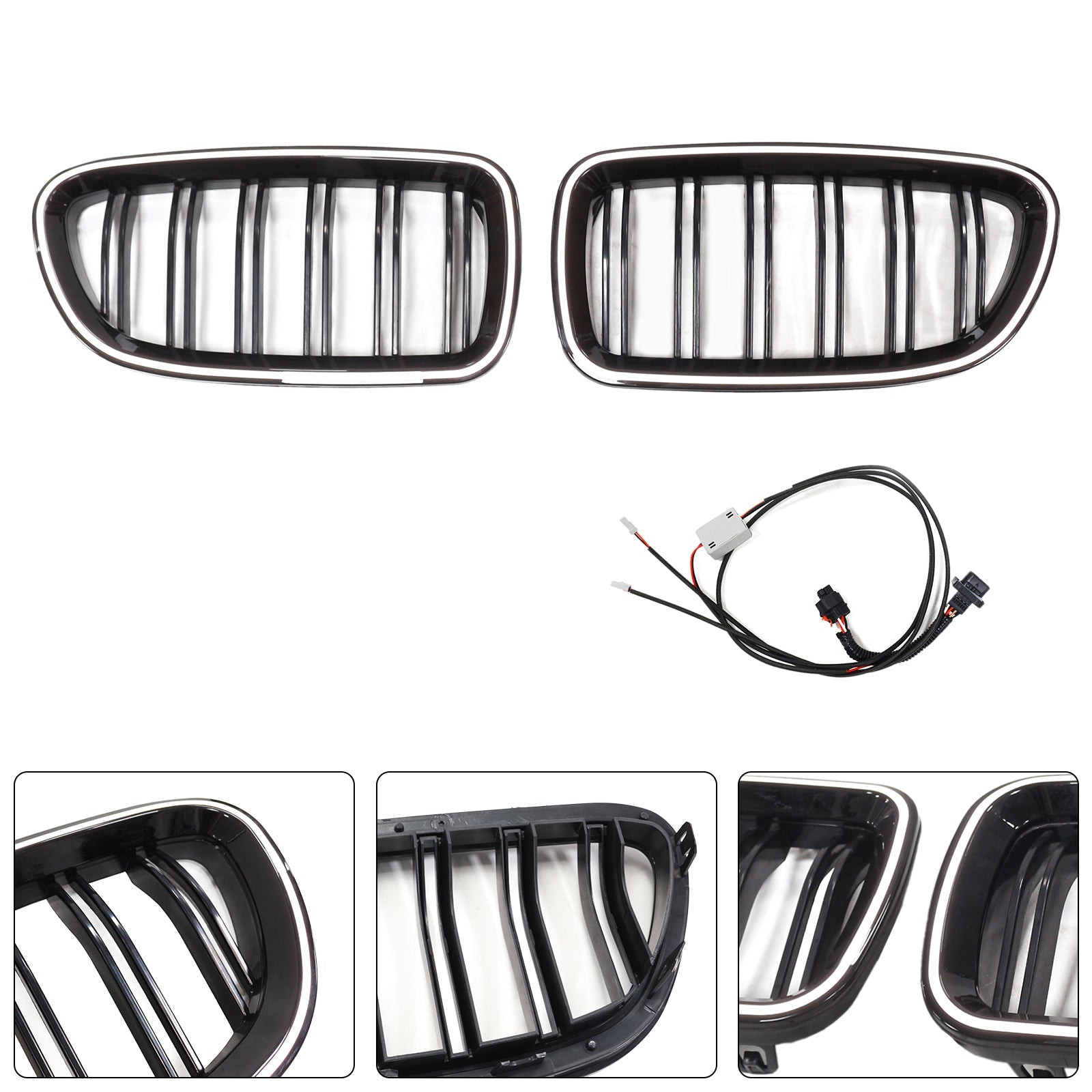 11.2009-02.2017 BMW 5-Series F11 Touring Kidney Bumper Grill Grille Gloss Black 51137203649 51137203203