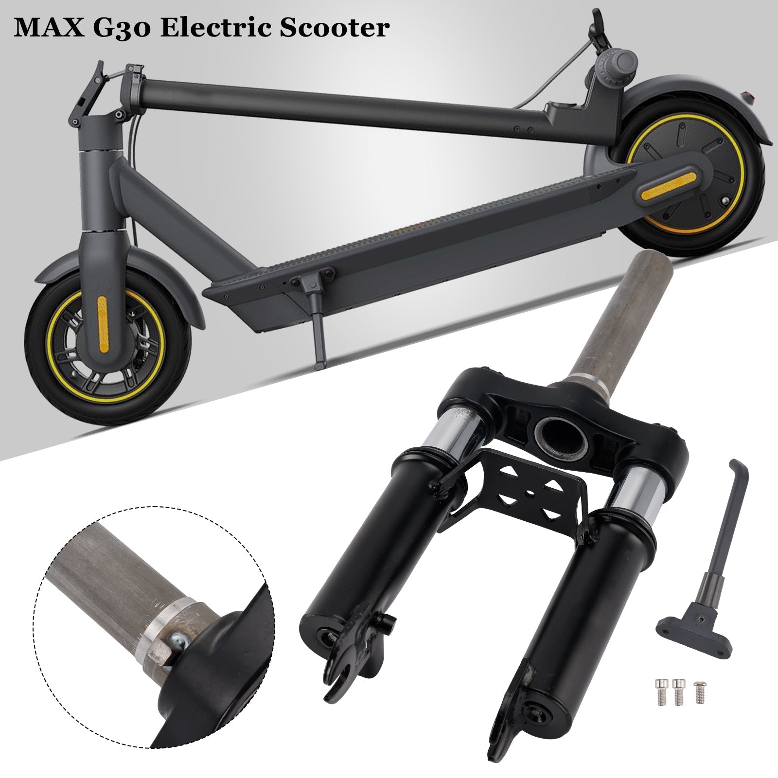 Front Fork Shock Absorber with Foot Stand for Ninebot Max G30 E-Scooters
