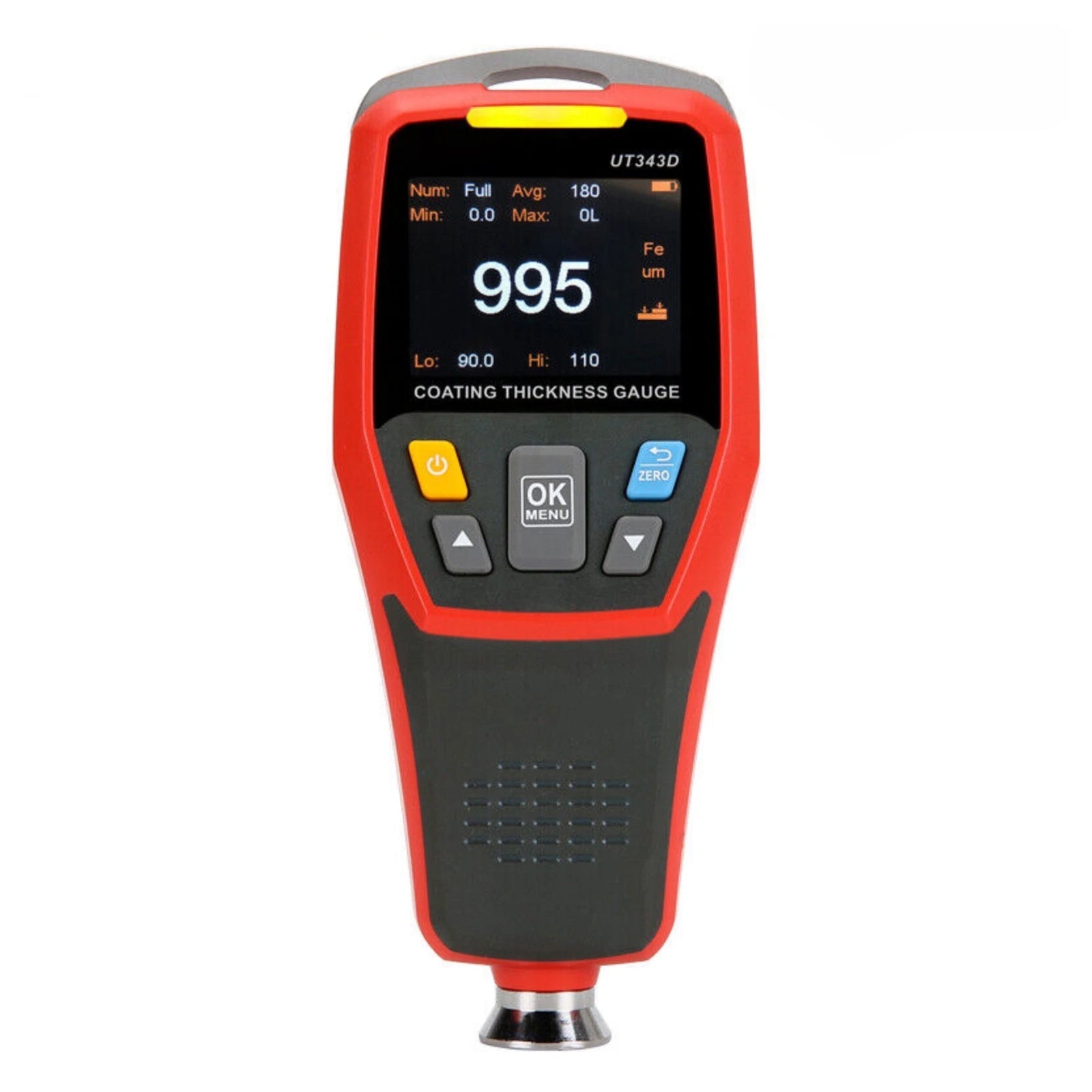 UT343D Digital Coating Thickness Gauge Meter Tester Range 0 to 1250um