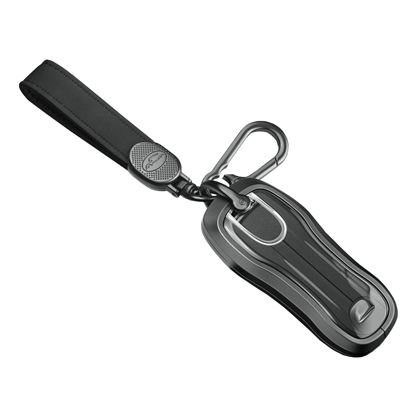 Aluminum Alloy TPU Black Car Key Case Cover With Buckle For Porsche Cayenne 911