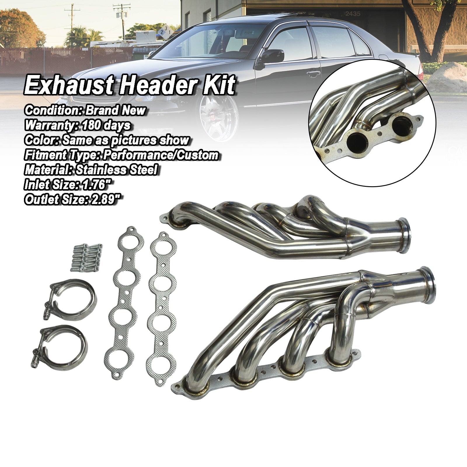 Steel Exhaust Manifold Header for SMALL BLOCK V8 LS1/LS2/LS3/LS6 LSX 1997-14