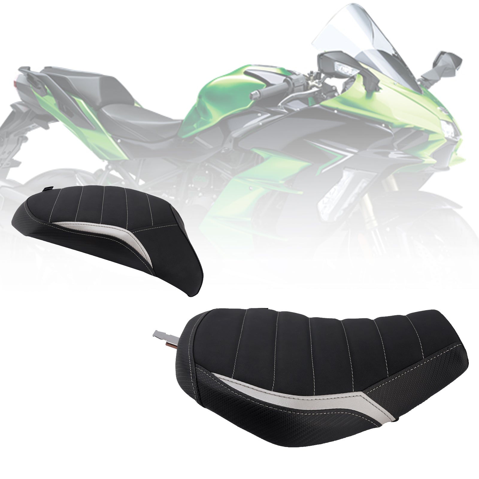 2022-2025 For Kawasaki Ninja H2 Sx Driver&Passenger Seat Kit Rear Cushion Gray