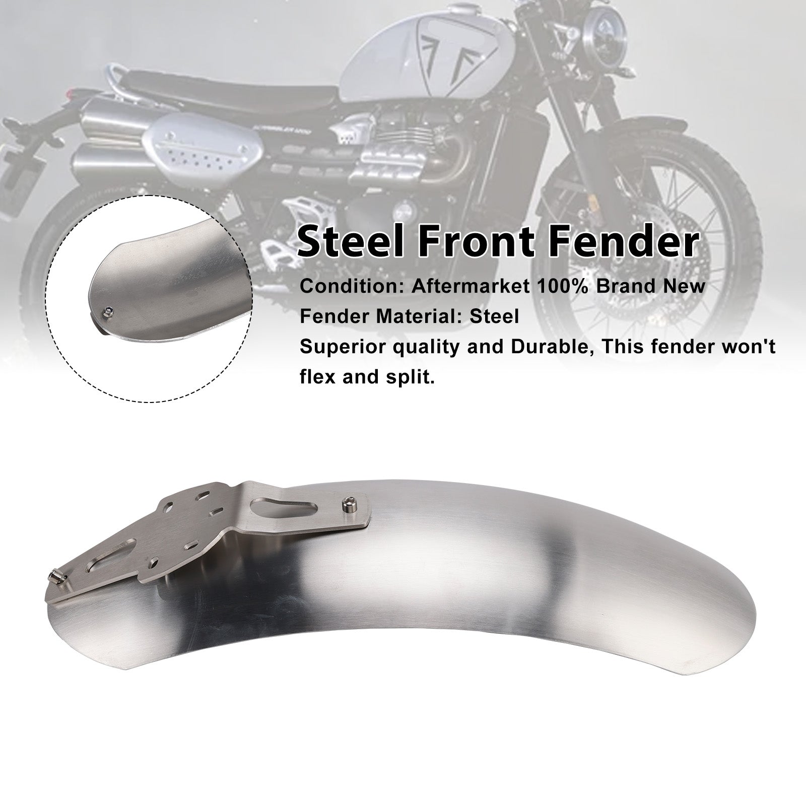 2019-2025 Triumph Scrambler 1200XE Steel Front Fender Mudguard