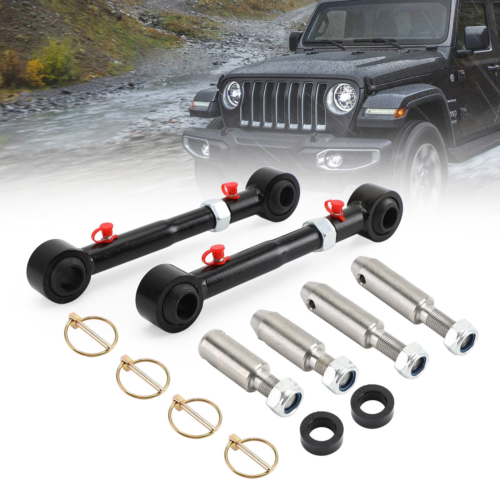 2007-2021 Jeep Wrangler JK JL Front Sway Bar Links Disconnect 2.5-6”Lift