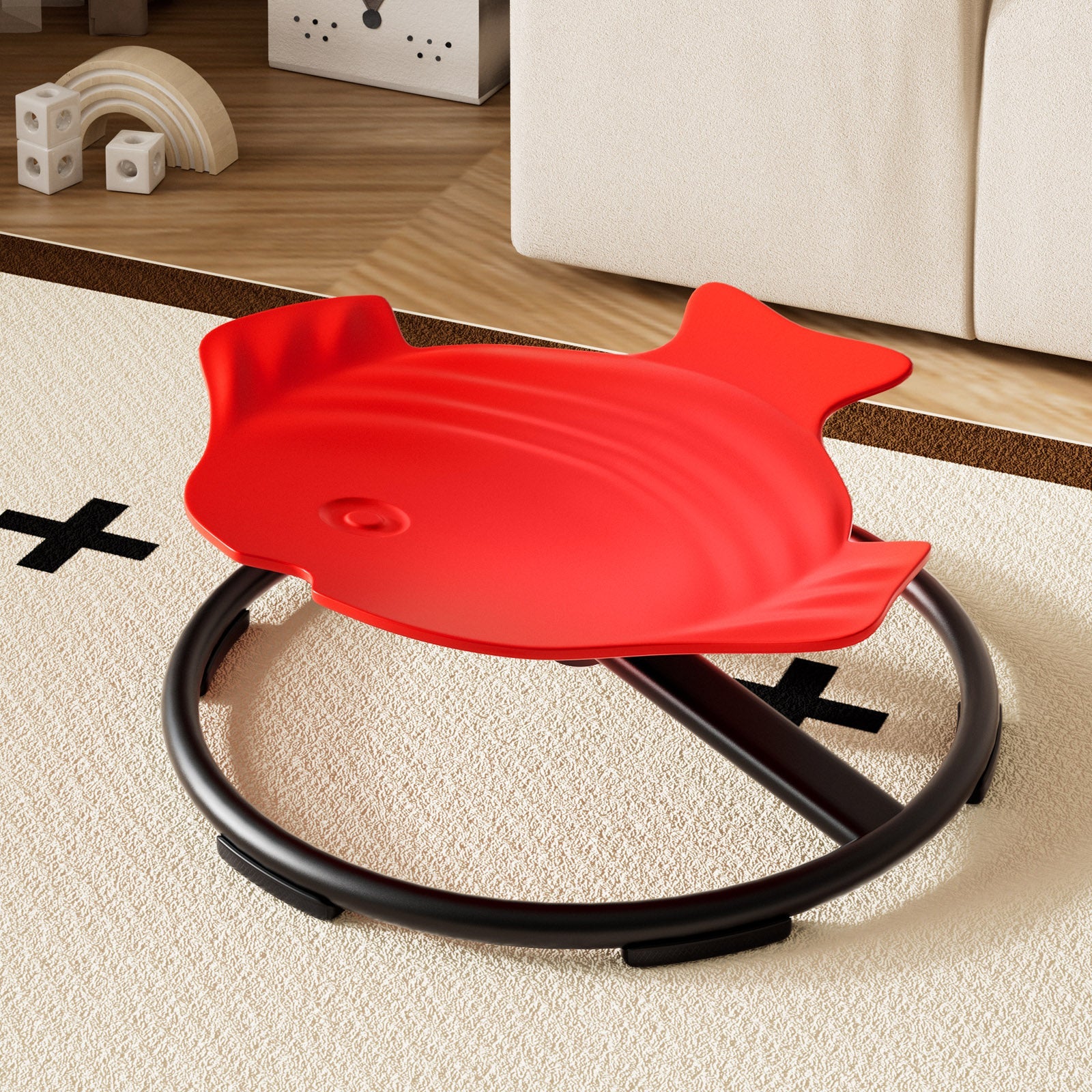 Sit + Spin 360°Sensory Spinning Seat Swivel Toy Kids Fish Wobble Chair Stool