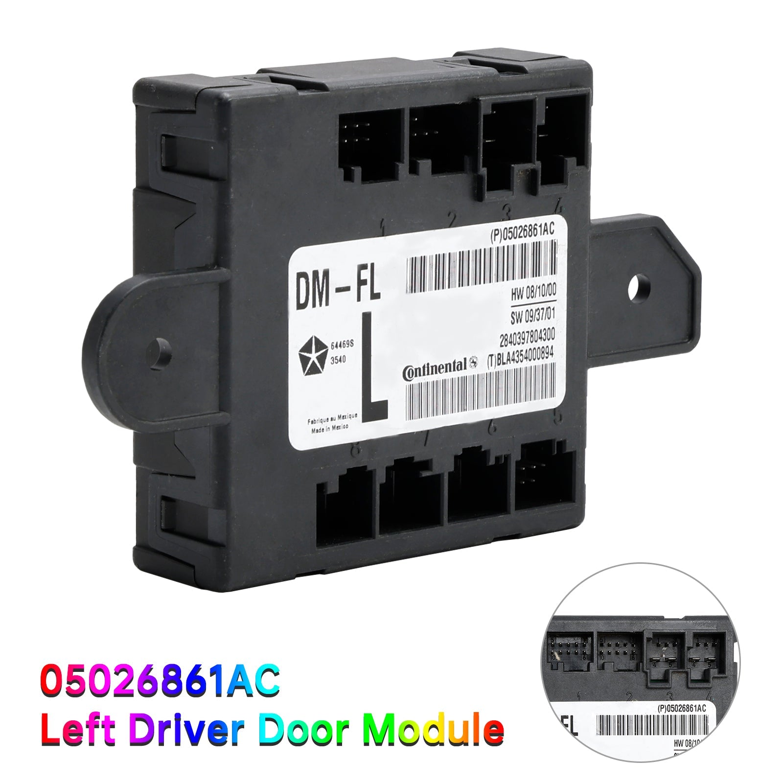 2007-2020 Dodge Chrysler Front Left Driver Door Module 05026861AC