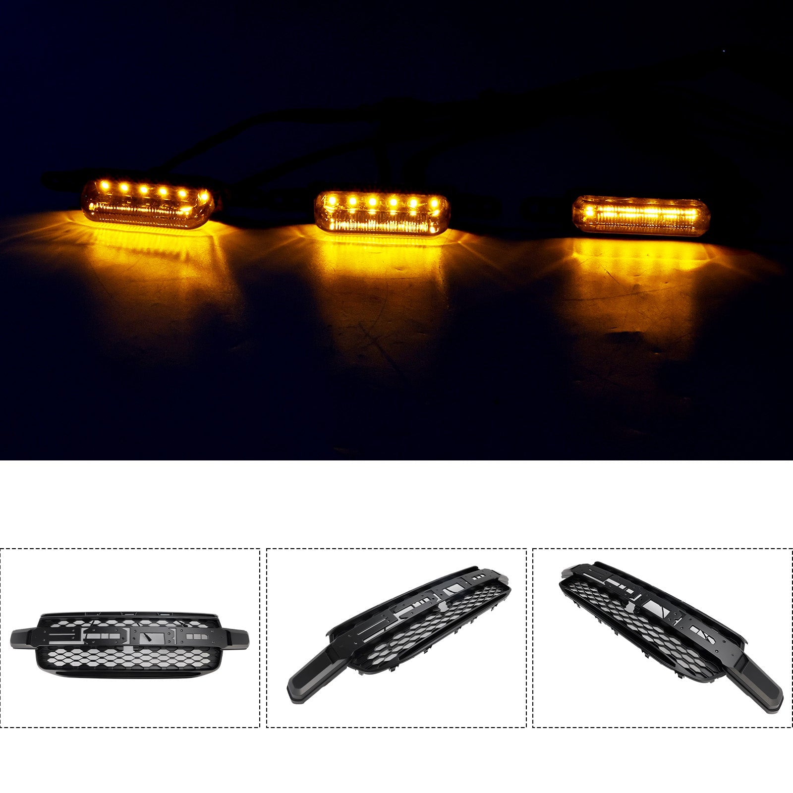 2023-2025 Ford Ranger Next Gen Wildtrak Yellow Led Light Front Bumper Grille