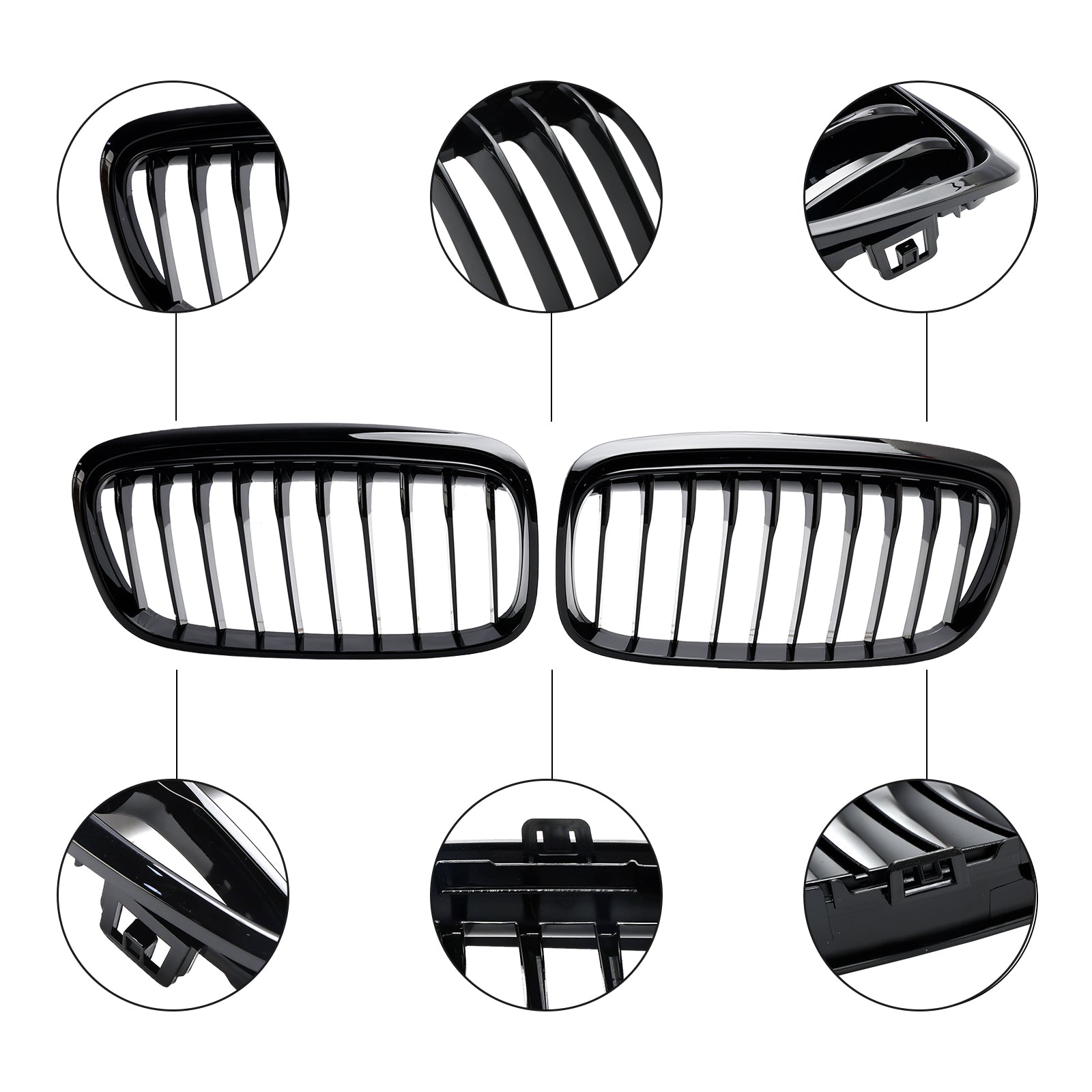 2015-2018 BMW 2 Series Gran Tourer F45 F46 Gloss Black Front Grille Grill Generic