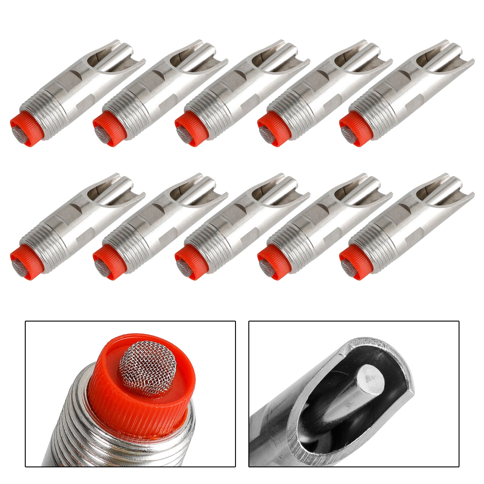 10Pcs Stainless Steel 1/2" Thread Pig Hog Automatic Nipple Drinker Waterer