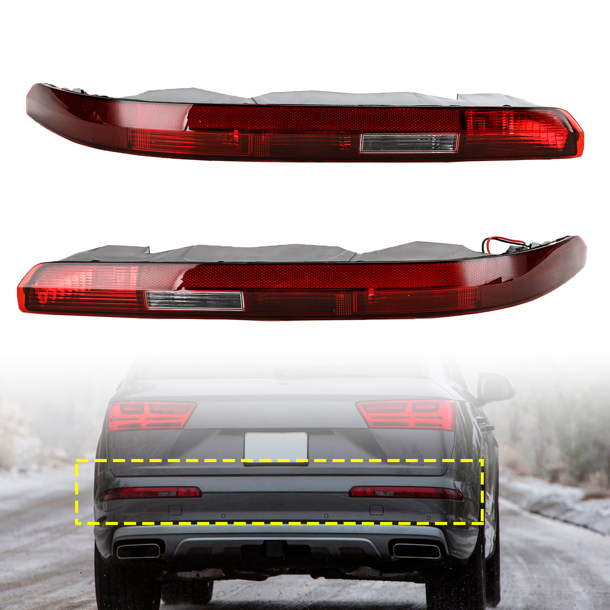 2016-2023 AUDI Q7 (***Only US Version) L+R Rear Bumper Tail Lamp Fog Lamp Assembly 4M0945095A 4M0945096A Generic