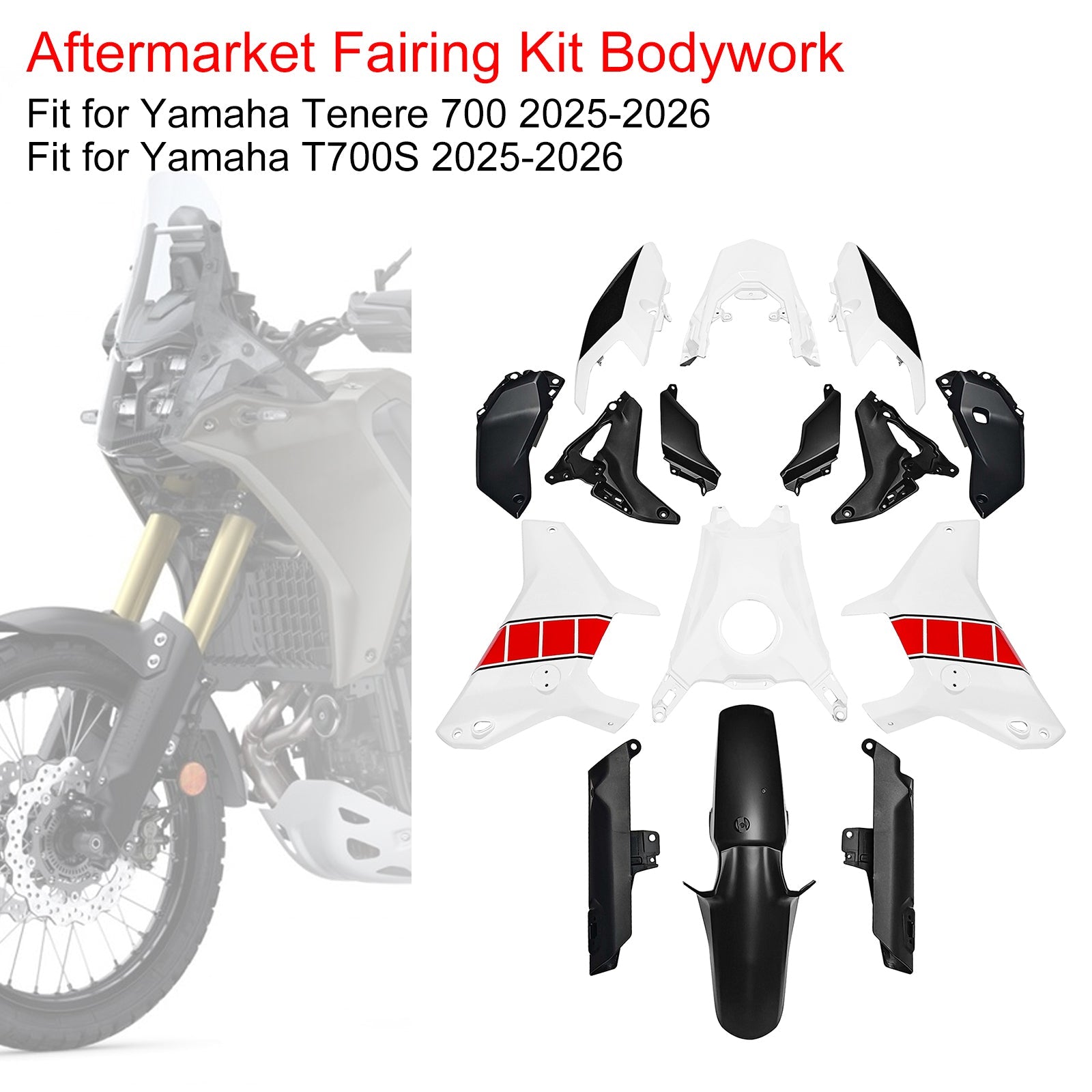 Injection Bodywork Fairing Kit for Yamaha Tenere 700 T700S 2025-2026