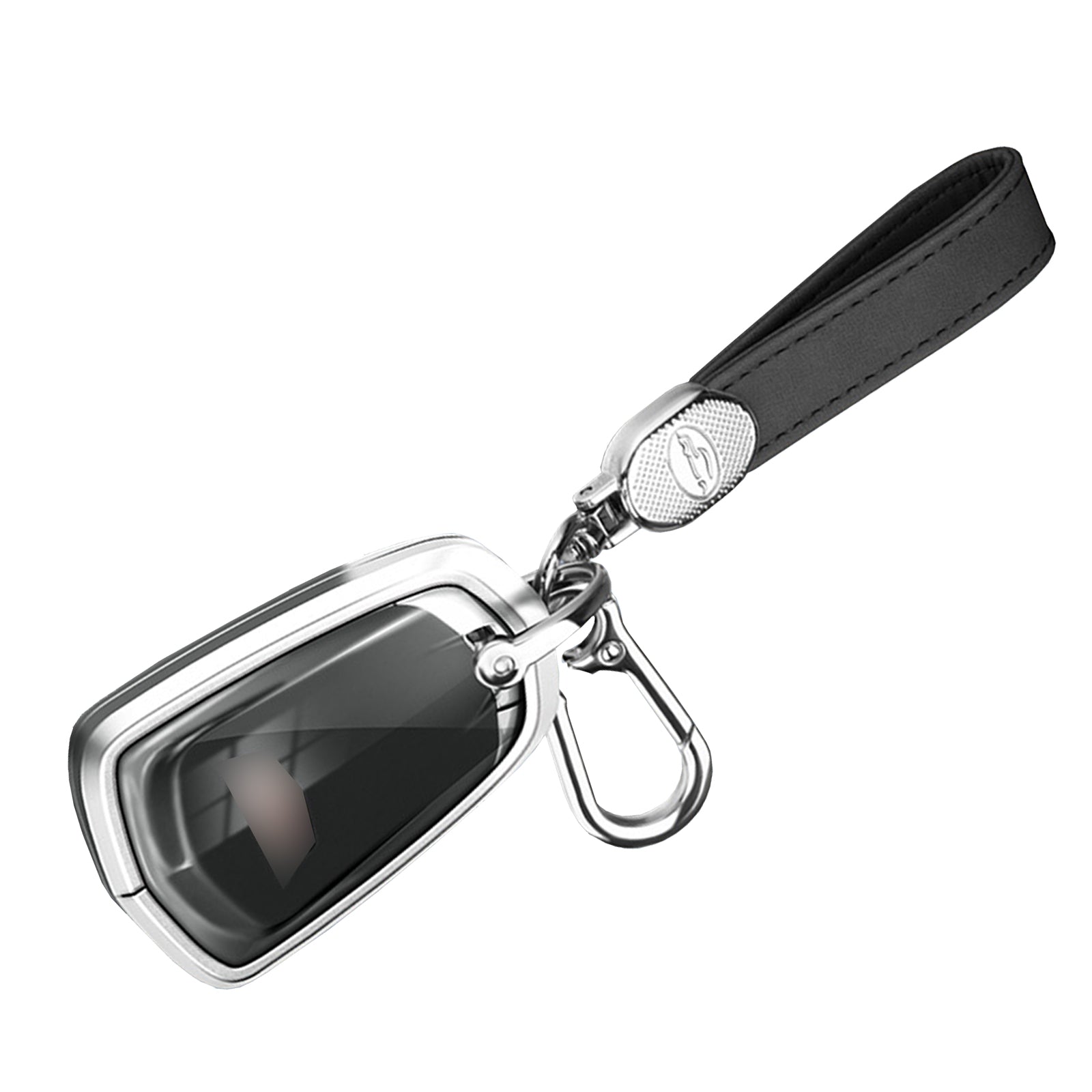 Aluminum Alloy TPU Silvery Car Key Case Cover With Buckle For Cadillac