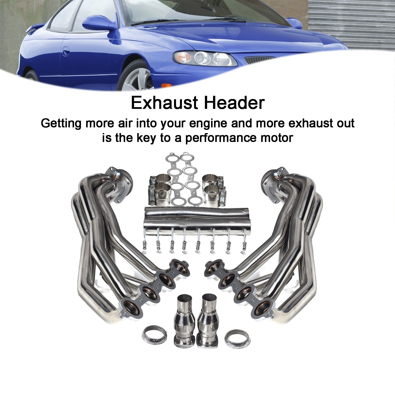 Stainless Steel Header Manifold Exhaust Fit Pontiac GTO 6.0L V8 2005-2006