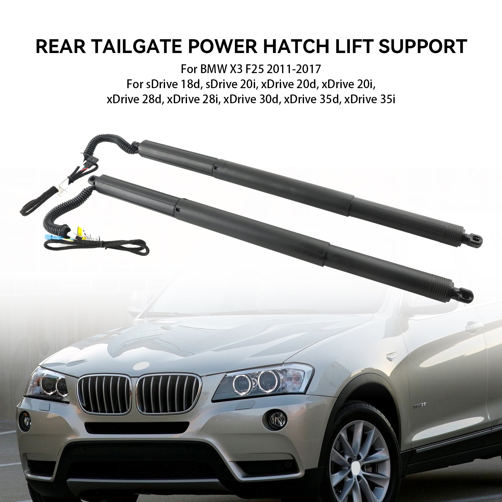 2011-2017 BMW X3 F25 sDrive 18d, sDrive 20i, xDrive 20d, xDrive 20i, xDrive 28d 2PCS Left & Right Electric Tailgate Struts Gas 51247232003