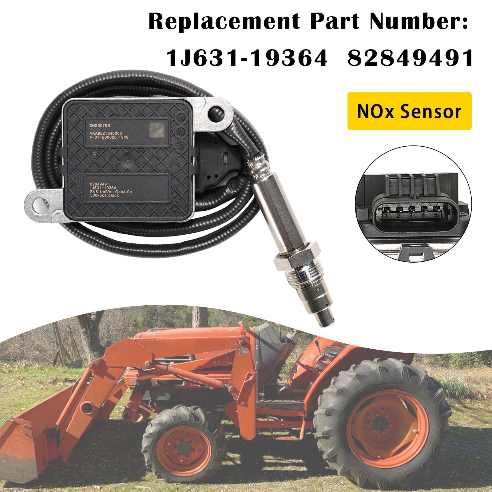 Nitrogen Oxide Sensor 1J631-19364 82849491 Fits For Kubota