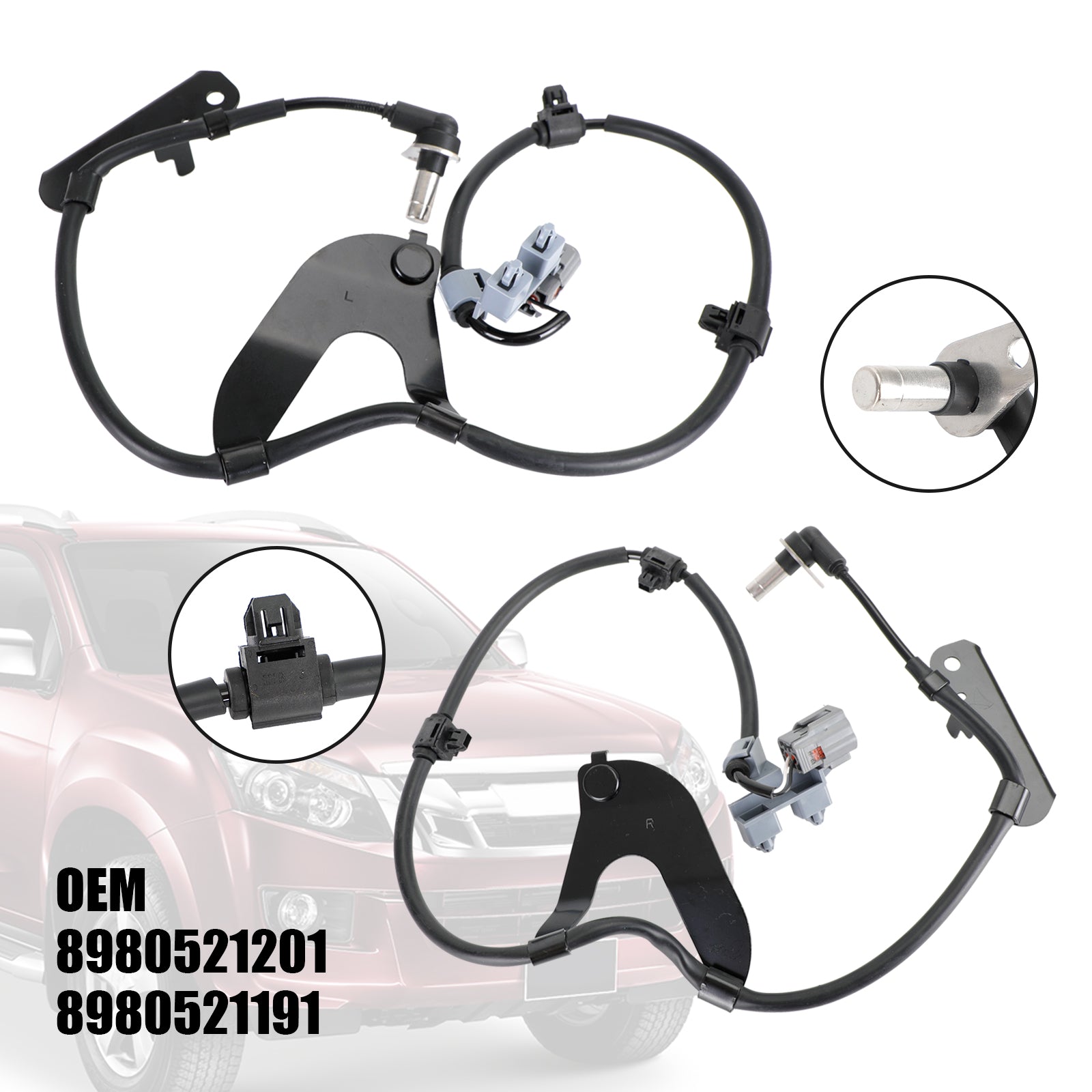 2脳ABS Wheel Speed Sensor Front L & R For Isuzu D-Max 2.5 Twin Turbo 2012-2019 Generic
