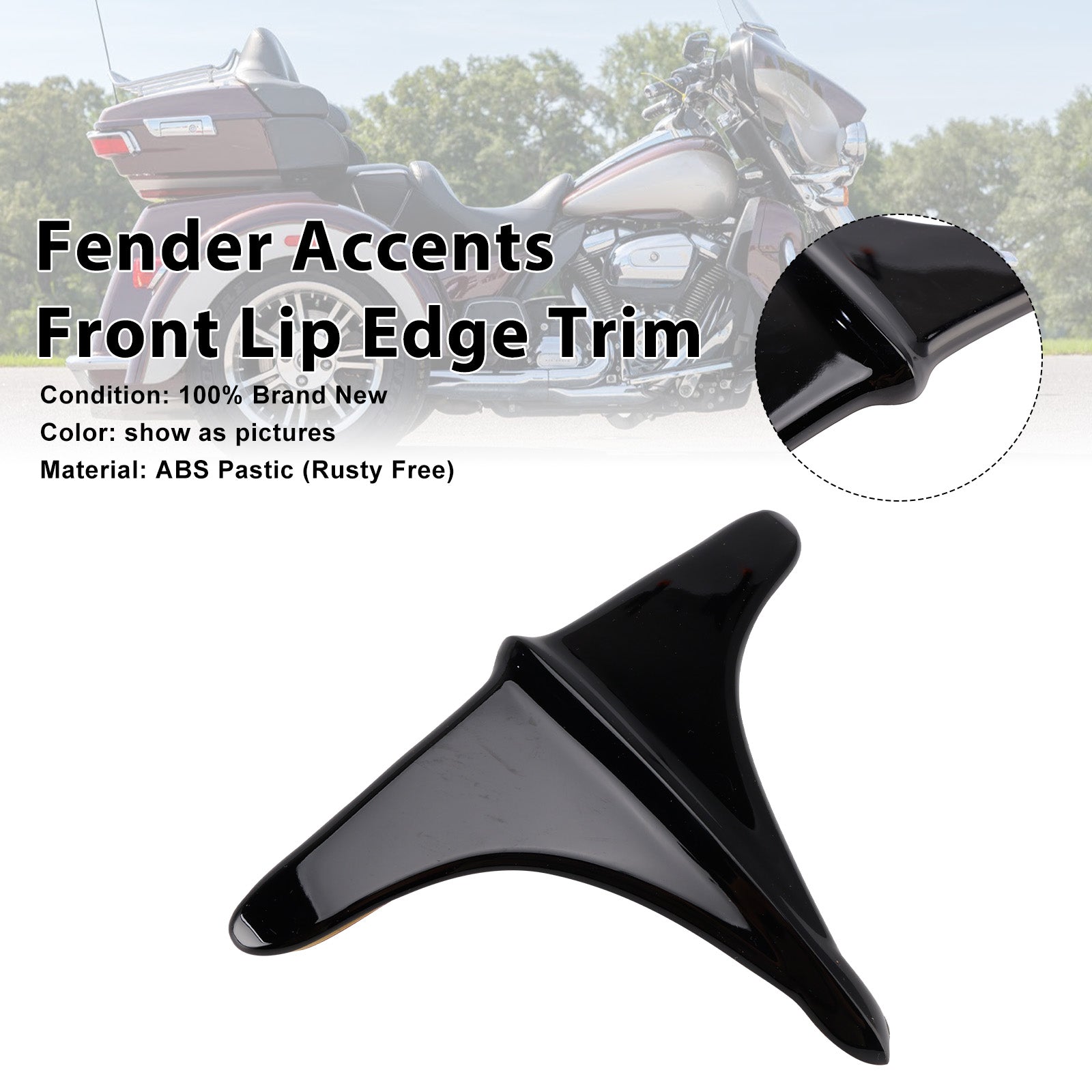 ABS Rear Fender Accents Front Edge Trim For Street Tri Glide 2009-2023