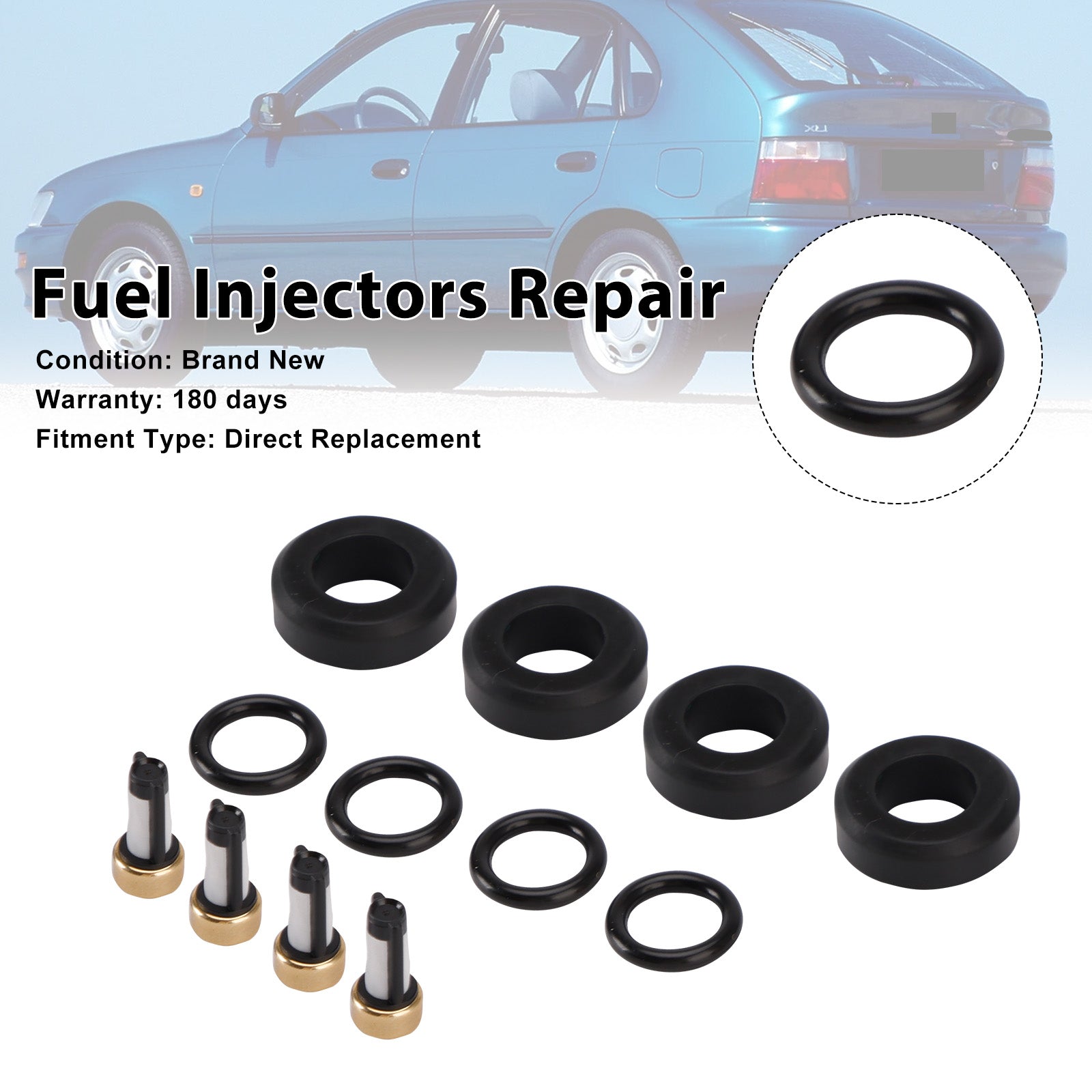 Fuel Injector Seal O-Ring 23250-11130 Fit Toyota Corolla 1.6L 1.8L I4 1995-04