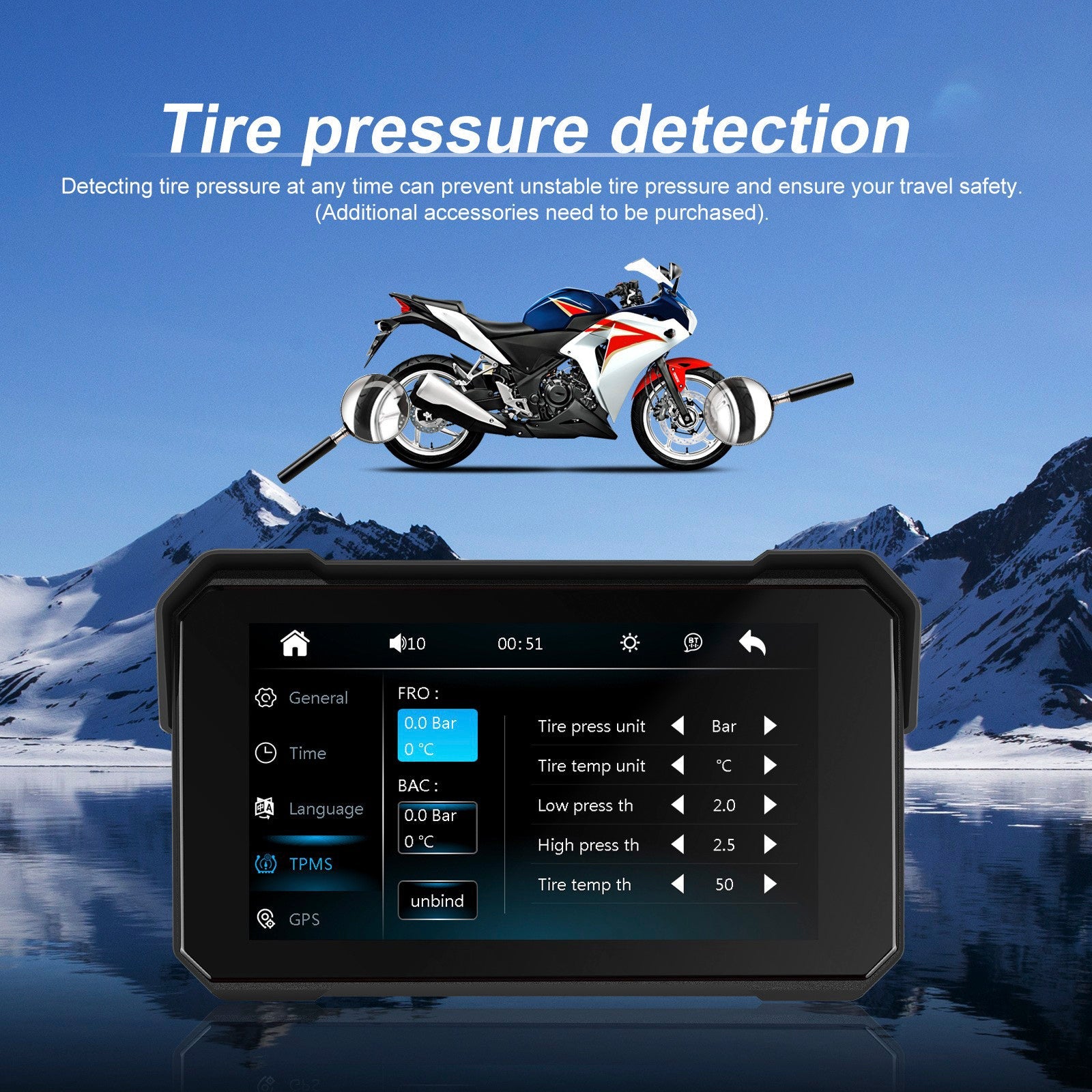 5-inch Wireless CarPlay Android Auto Navigation Waterproof for Motorcycles